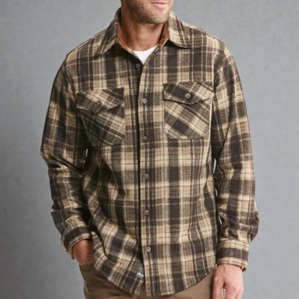 Jachs New York knit flannel button-up shirt brown men's size M NWT